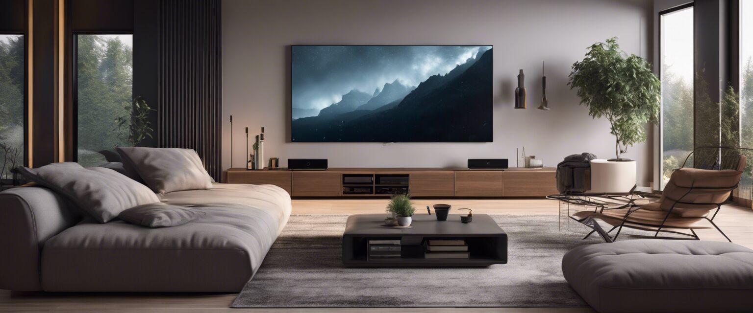 Living room setup with soundbar