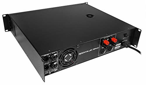 Rack mount audio amplifier with input and output connections